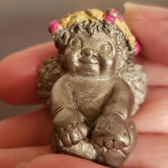 Vintage Spoontiques Sitting Cherub Small Pewter Figurine (3800) - Picture 5 of 6